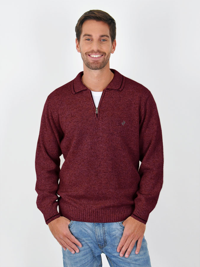 Sweater hombre c/cierre tipo chomba Mauro Sergio- __Oferta