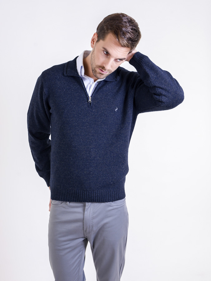 Sweater hombre c/cierre tipo chomba Mauro Sergio- __Oferta